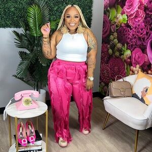 Size 2x Vibrant Pink Women's Fringe Pants